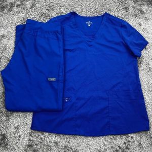 Med Couture Scrubs Set Womans Medium Pants Large Top  Blue Toch Nurse Technician